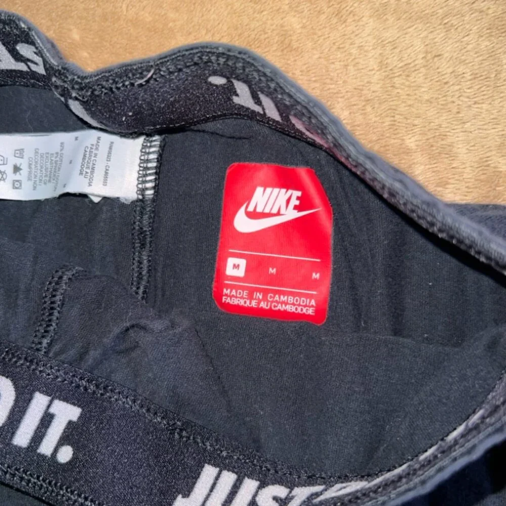 Nike Girl Medium Black White Sportswear Running Workout Ankle Length‎ Legging